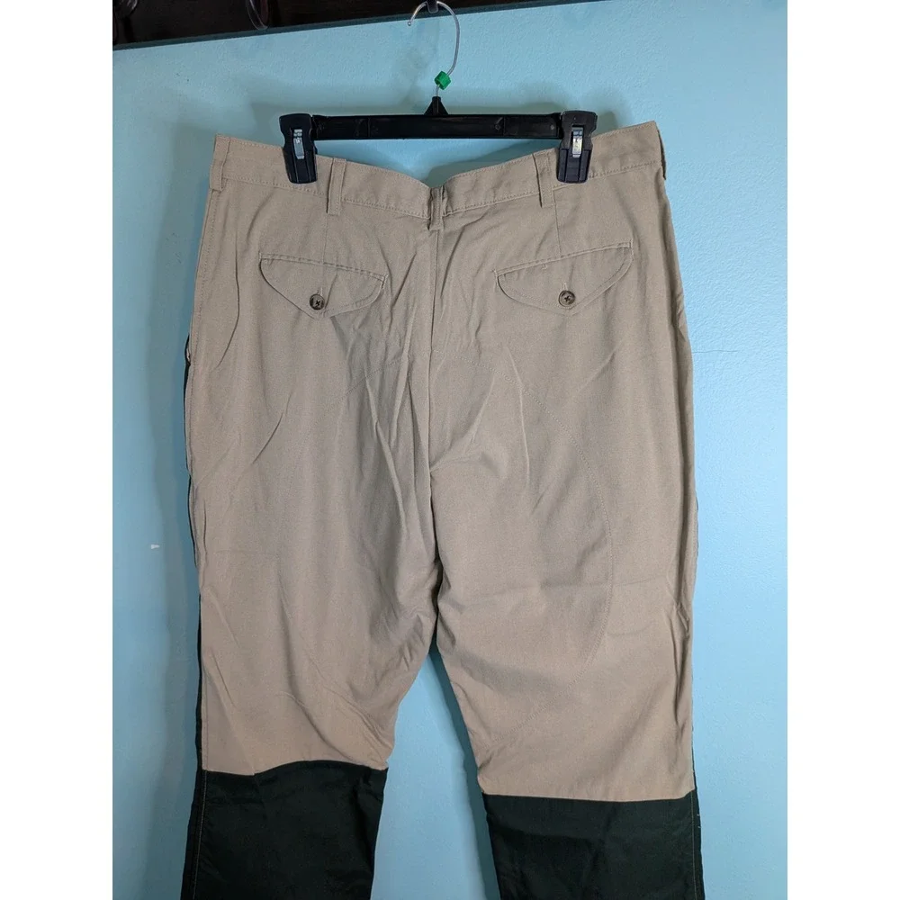 Vintage LL Bean Upland Hunting Pants Mens 36x29 Tan Green Made in USA Nylon J122